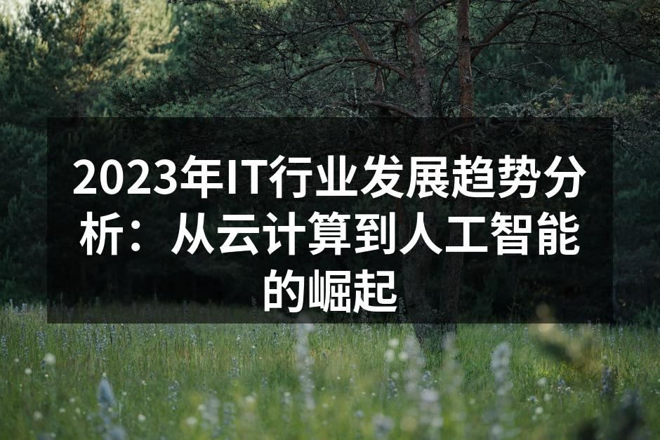 2023年IT行业发展趋势分析:从云计算